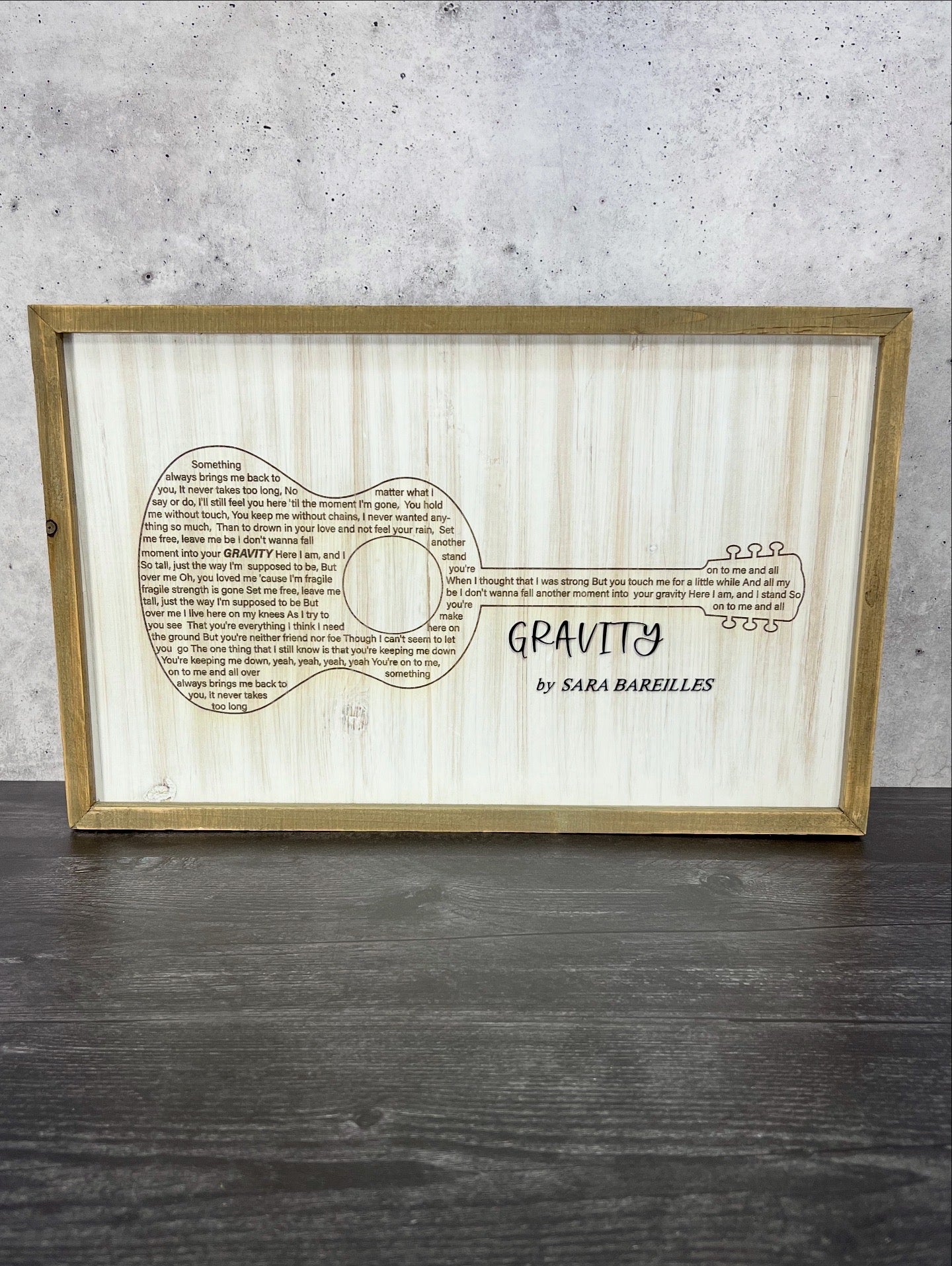 Lyric Filled Acoustic Guitar Wall Art