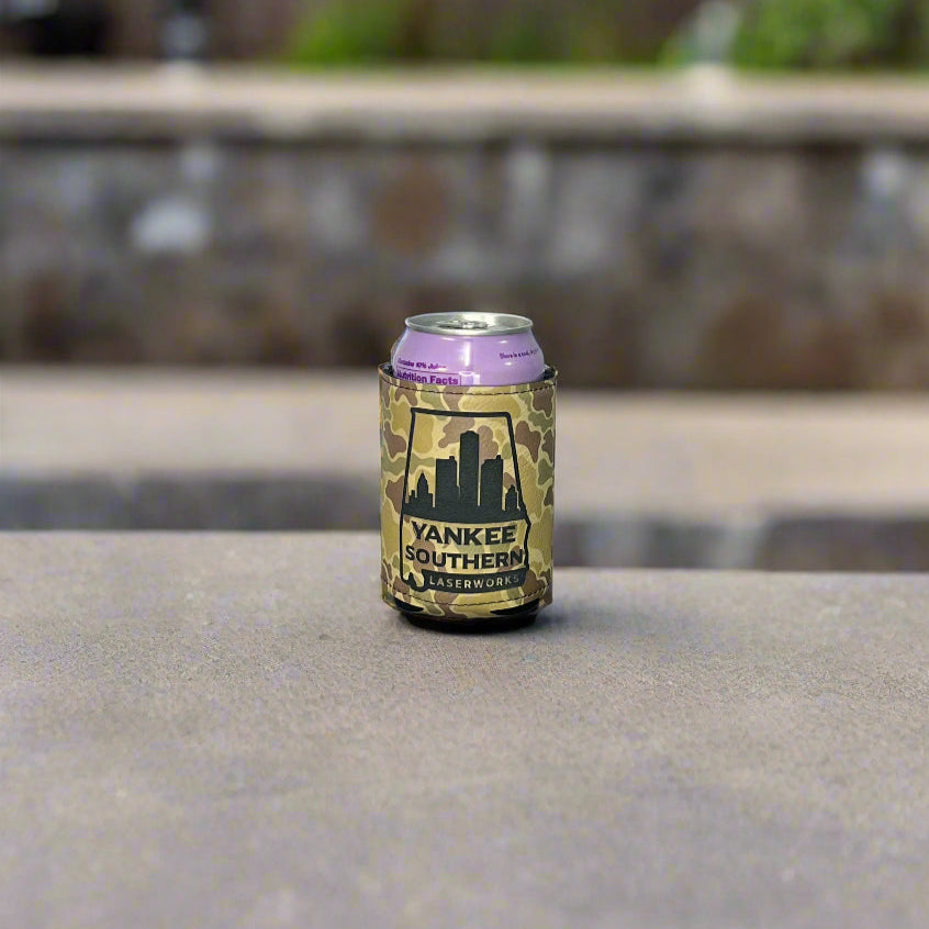 Premium Leatheretta 12oz Can Koozie in Duck Camo