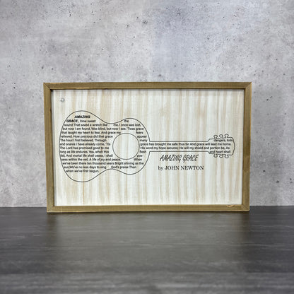 Acoustic Guitar Wall Art – Personalized Lyrics & Barn Wood Frame