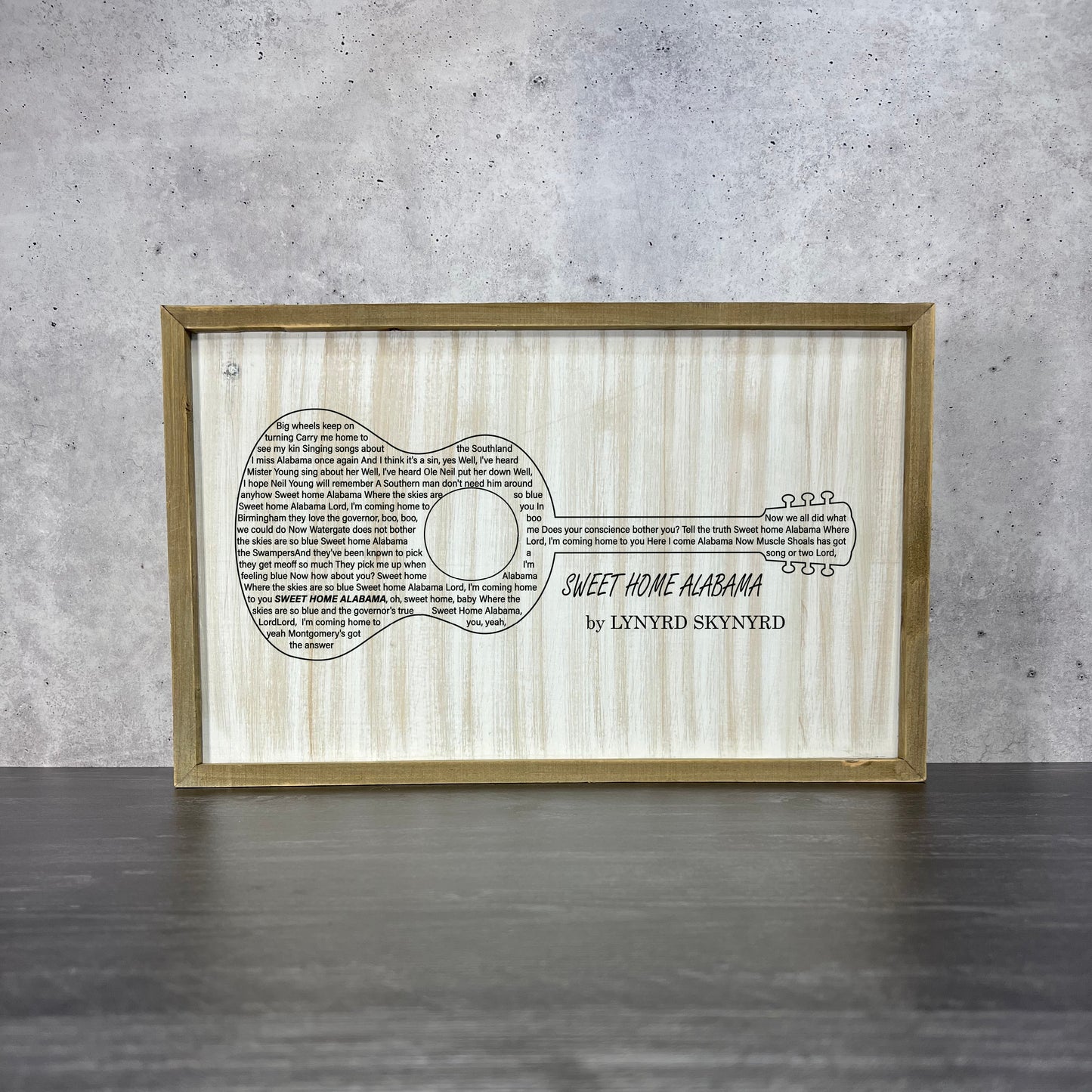 Acoustic Guitar Wall Art – Personalized Lyrics & Barn Wood Frame