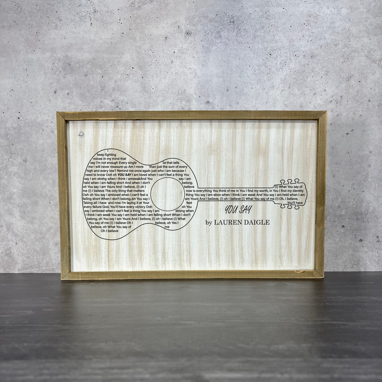 Acoustic Guitar Wall Art – Personalized Lyrics & Barn Wood Frame