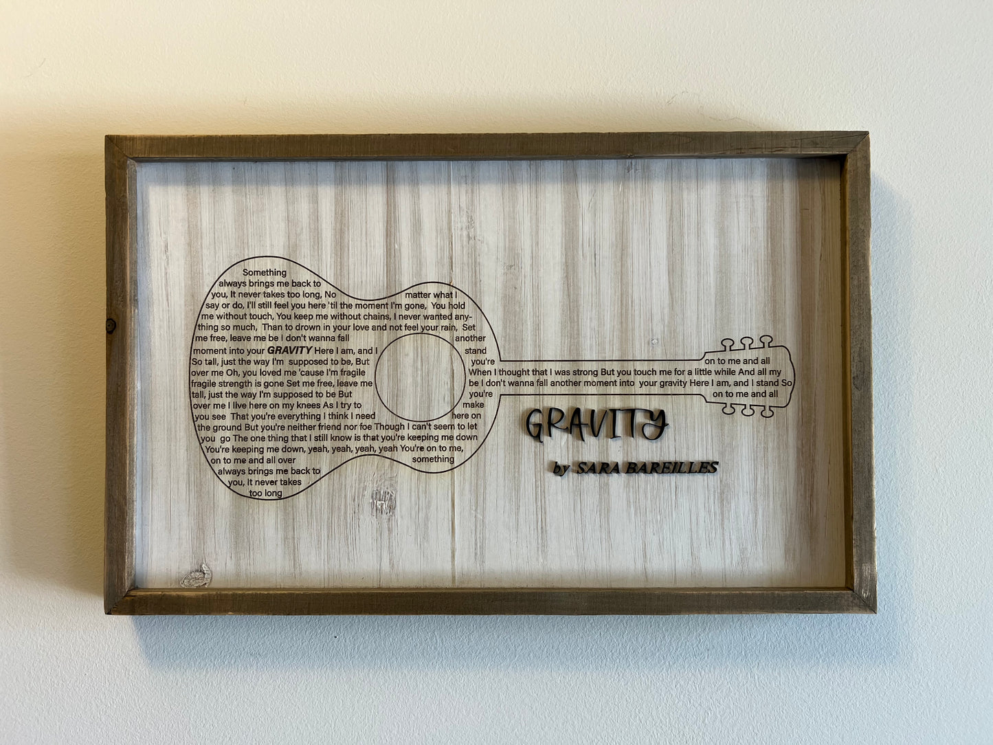 Acoustic Guitar Wall Art – Personalized Lyrics & Barn Wood Frame
