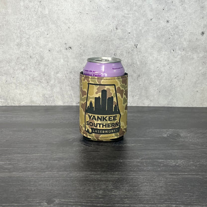 Premium Leatheretta 12oz Can Koozie in Duck Camo